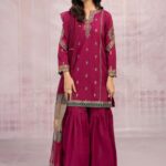 Maria B dhanakh embroidered 3 piece suit with wool shawl – Code 5023 by Nooriza Fabric