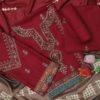 Maria B dhanakh embroidered 3 piece suit with wool shawl – Code 5023 by Nooriza Fabric