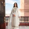 Azure Chiffon Embroidered Unstitched 3-Piece Suit by Nooriza Fabric