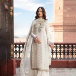 Azure Chiffon Embroidered Unstitched 3-Piece Suit by Nooriza Fabric
