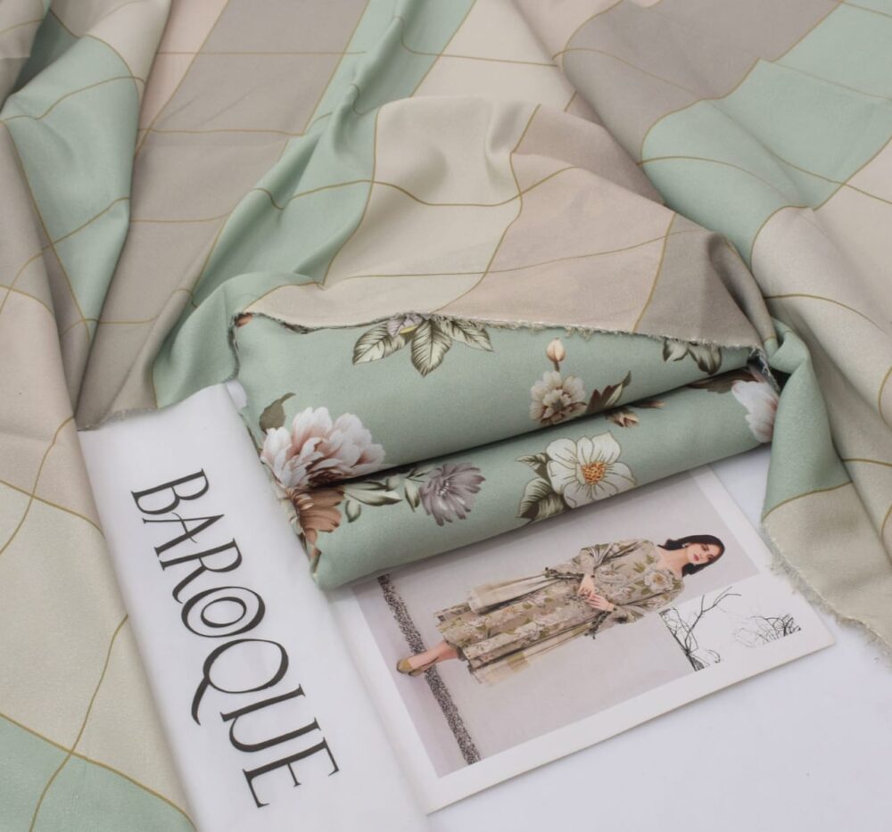 Baroque Karandi 3PC printed suit code 5032 with printed shirt trouser and dupatta