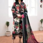 Baroque karandi 3 piece printed unstitched suit with printed dupatta – Code 5025