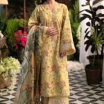 Baroque Karandi 3PC printed suit code 5031 with printed shirt trouser and dupatta