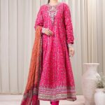 Baroque Karandi Printed 3PC Suit Code 5046 by Nooriza Fabric with Shirt, Trouser, and Dupatta