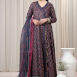 Baroque Karandi 3PC Suit Code 5045 by Nooriza Fabric with Printed Shirt, Trouser, and Dupatta