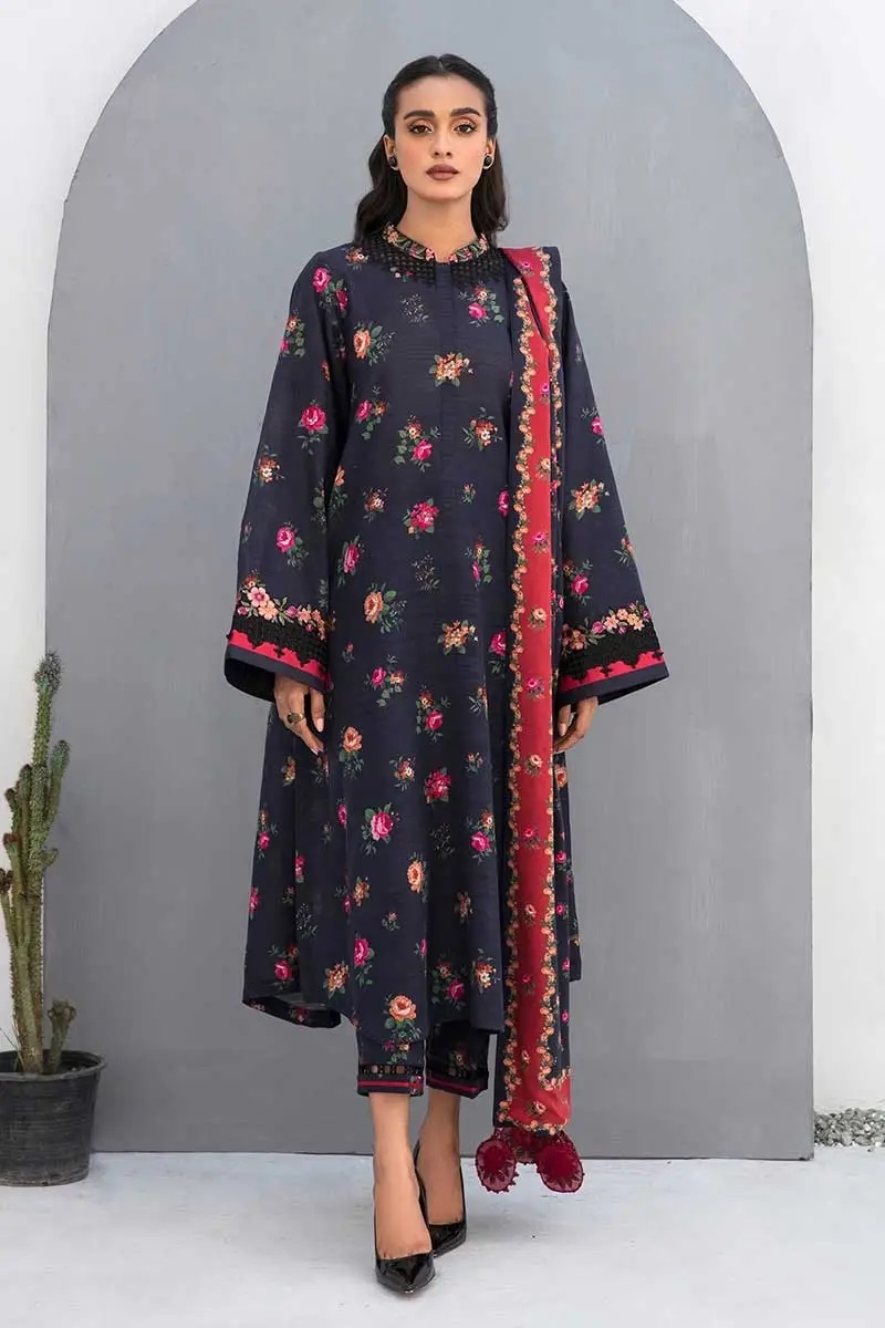 Baroque Karandi 3PC printed suit code 5034 with printed shirt trouser and dupatta