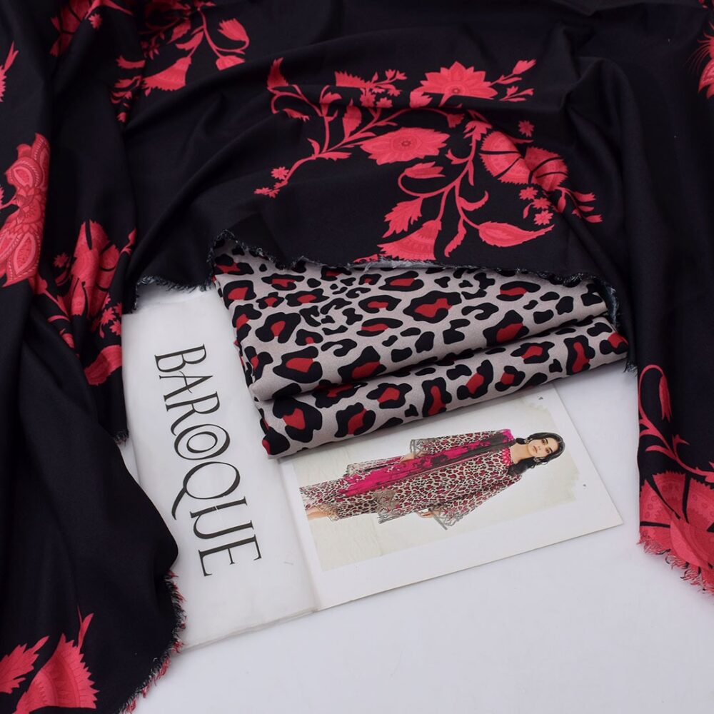 Baroque Karandi 3PC Suit Code 5040 by Nooriza Fabric – Printed Shirt, Trouser & Dupatta