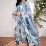 Baroque Karandi 3PC printed suit code 5036 with printed shirt trouser and dupatta