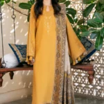 3PC Lawn Heavy Embroidered Suit with Printed Bamber Dupatta Code 5058 by Nooriza Fabric