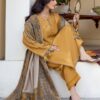 3PC Lawn Heavy Embroidered Suit with Printed Bamber Dupatta Code 5058 by Nooriza Fabric